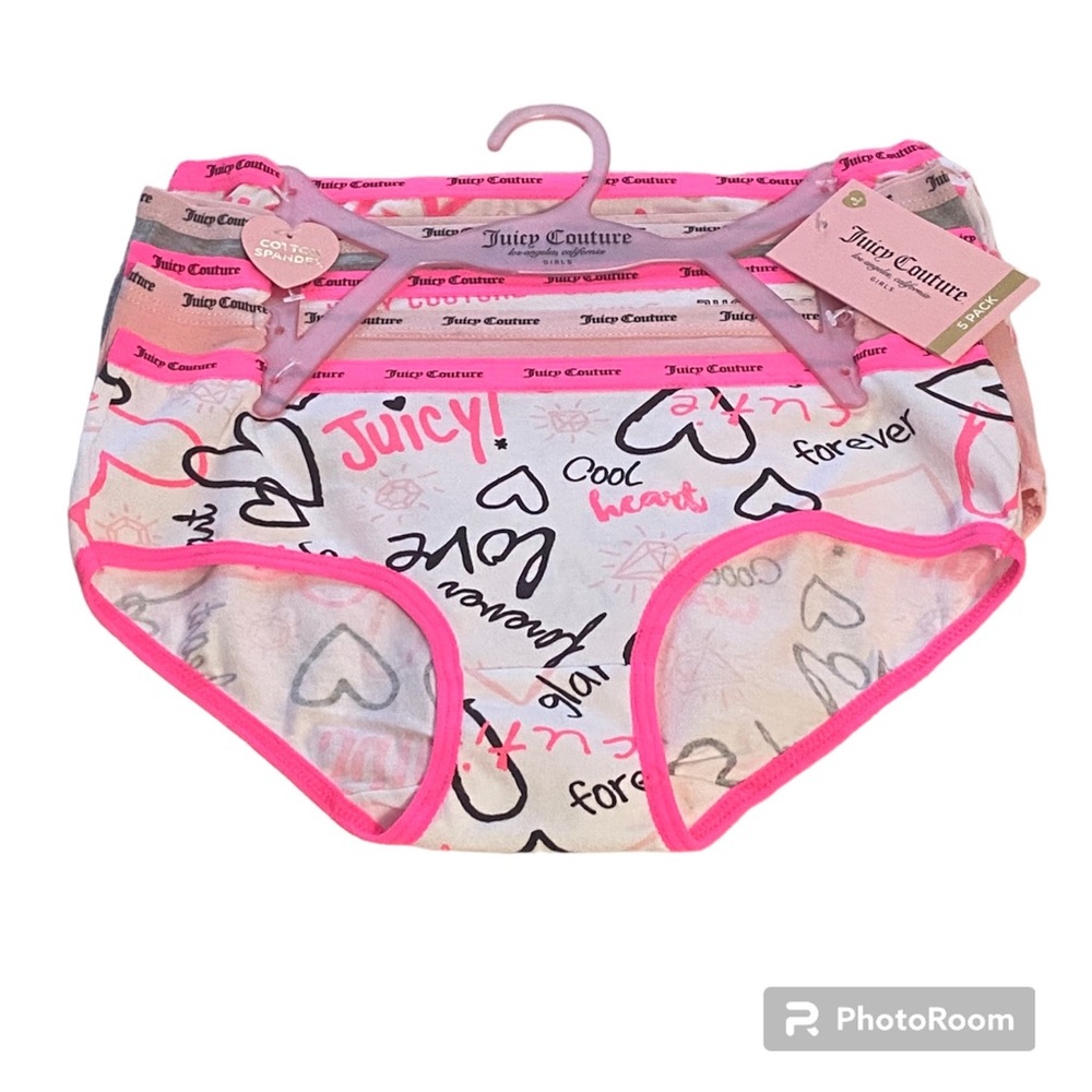 NWT•Juicy Couture Little Girl Boy Shorts 5pk